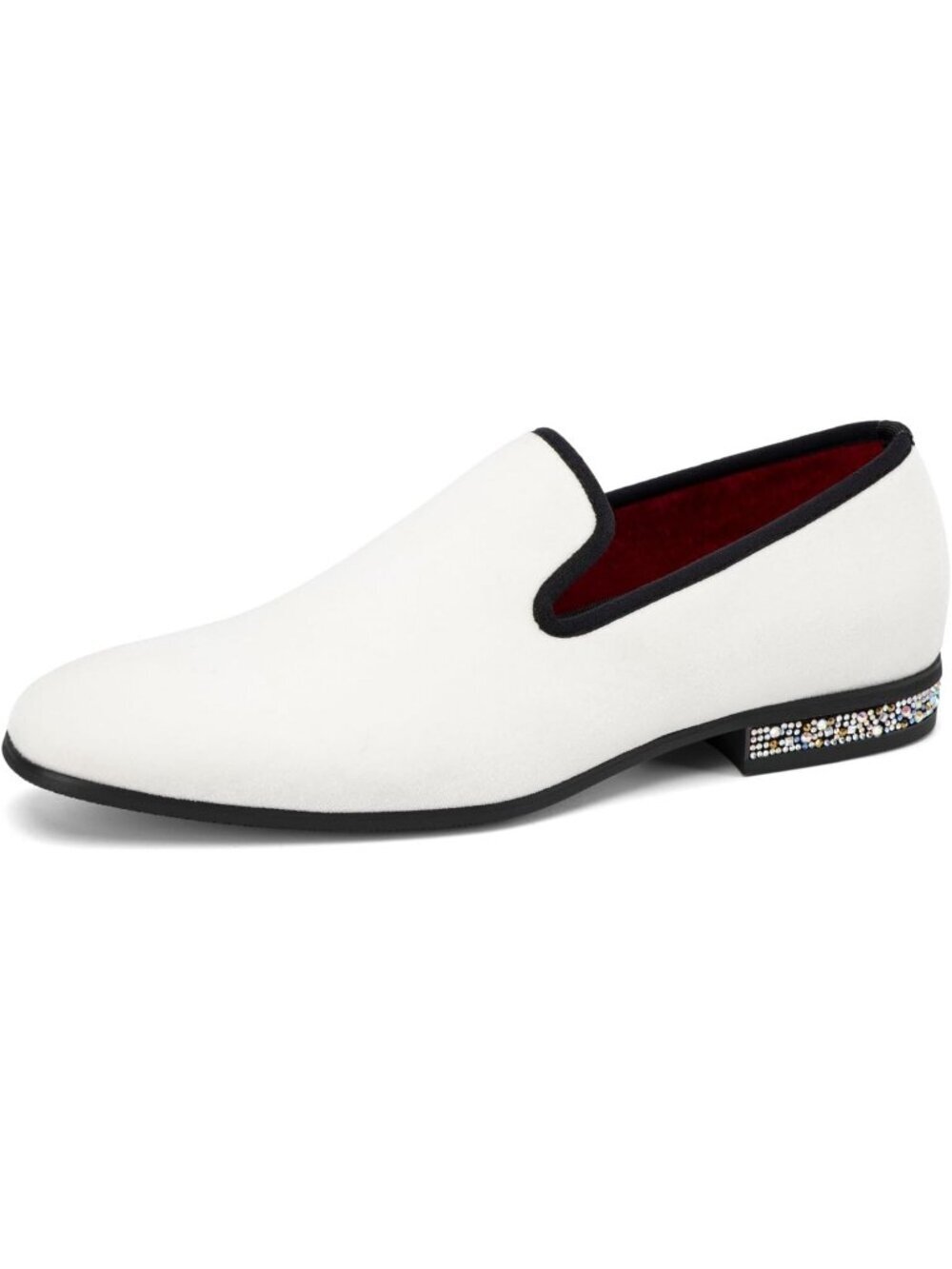 JITAI Men's White24 Elegant Rubber & Leather Penny Loafers Casual Formal Shoes